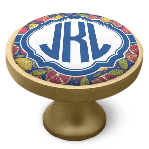 Pomegranates & Lemons Cabinet Knob - Gold - Side