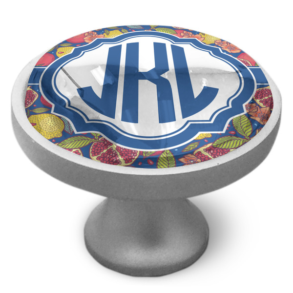 Pomegranates & Lemons Cabinet Knob - Nickel - Side