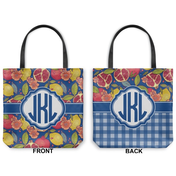 Pomegranates & Lemons Canvas Tote - Front and Back