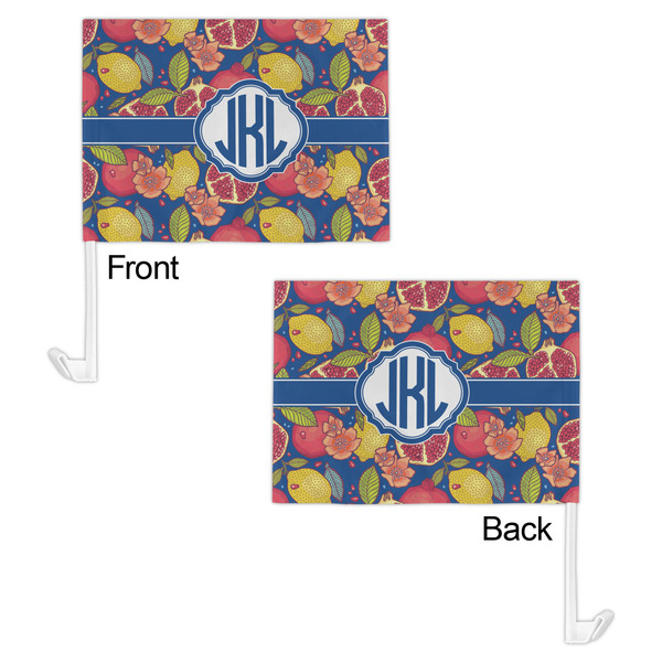 Pomegranates & Lemons Car Flag - 11" x 8" - Front & Back View