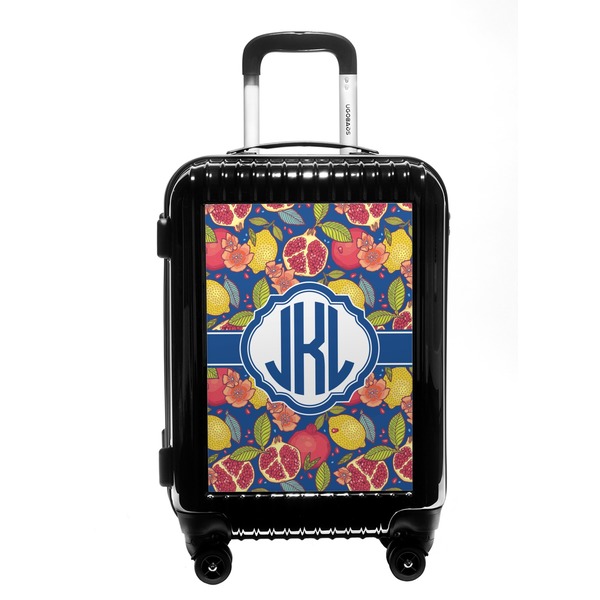 Custom Pomegranates & Lemons Carry On Hard Shell Suitcase (Personalized)
