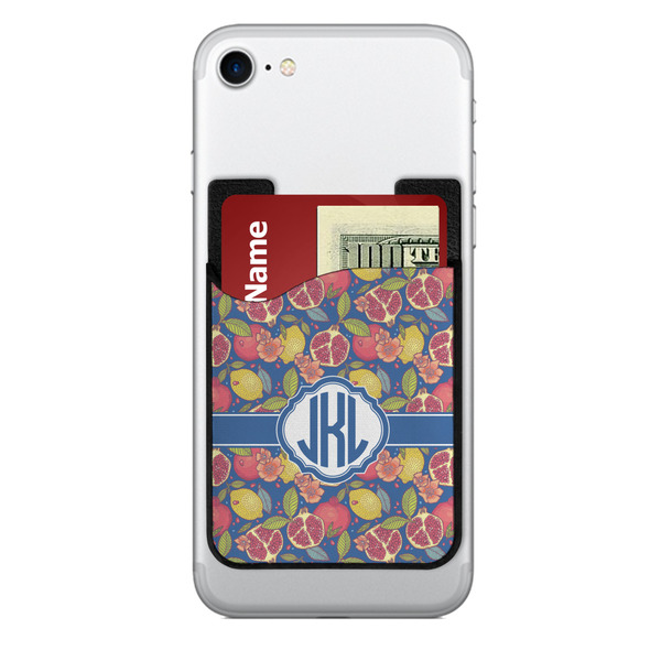 Custom Pomegranates & Lemons 2-in-1 Cell Phone Credit Card Holder & Screen Cleaner (Personalized)