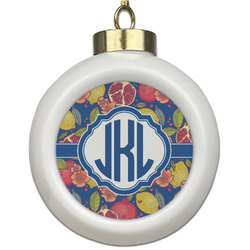 Pomegranates & Lemons Ceramic Ball Ornament (Personalized)