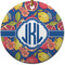 Pomegranates & Lemons Round Ceramic Ornament w/ Monogram