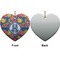Pomegranates & Lemons Ceramic Flat Ornament - Heart Front & Back (APPROVAL)