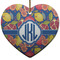 Pomegranates & Lemons Ceramic Flat Ornament - Heart (Front)