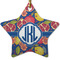Pomegranates & Lemons Star Ceramic Ornament w/ Monogram
