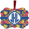 Pomegranates & Lemons Metal Frame Ornament - Double Sided w/ Monogram