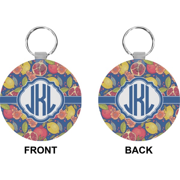 Pomegranates & Lemons Circle Keychain (Front + Back)