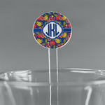 Pomegranates & Lemons 5.5" Round Plastic Stir Sticks - Clear (Personalized)