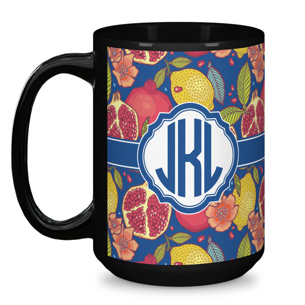 Pomegranates & Lemons Coffee Mug - 15 oz - Black