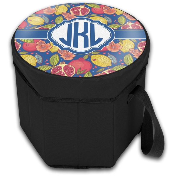 Pomegranates & Lemons Collapsible Personalized Cooler & Seat (Closed)