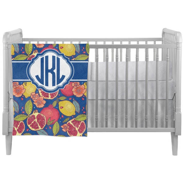 Custom Pomegranates & Lemons Crib Comforter / Quilt (Personalized)