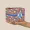 Pomegranates & Lemons Cube Favor Gift Box - On Hand - Scale View
