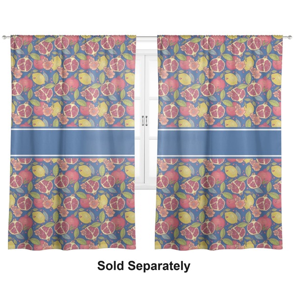 Custom Pomegranates & Lemons Curtain Panel - Custom Size