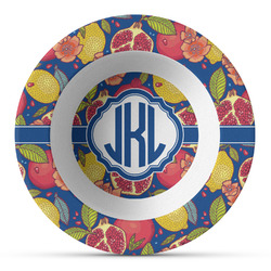 Pomegranates & Lemons Plastic Bowl - Microwave Safe - Composite Polymer (Personalized)