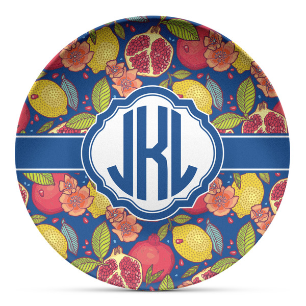 Custom Pomegranates & Lemons Microwave Safe Plastic Plate - Composite Polymer (Personalized)