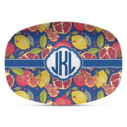 Pomegranates & Lemons Plastic Platter - Microwave & Oven Safe Composite Polymer (Personalized)