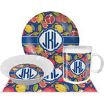 Pomegranates & Lemons Dinner Set - Single 4 Pc Setting w/ Monograms