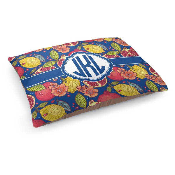 Custom Pomegranates & Lemons Dog Bed - Medium w/ Monogram