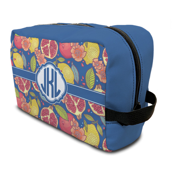 Custom Pomegranates & Lemons Toiletry Bag / Dopp Kit (Personalized)