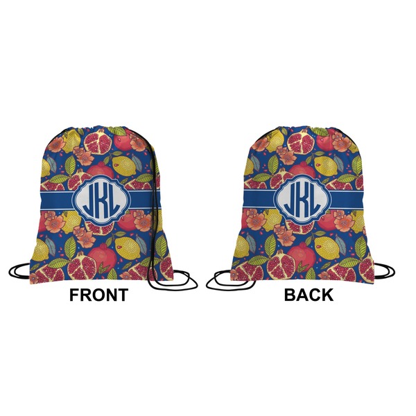 Pomegranates & Lemons Drawstring Backpack Front & Back Small