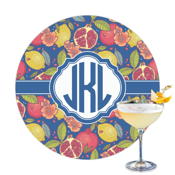 Custom Pomegranates & Lemons Printed Drink Topper (Personalized)