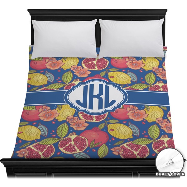 Custom Pomegranates & Lemons Duvet Cover - Full / Queen (Personalized)