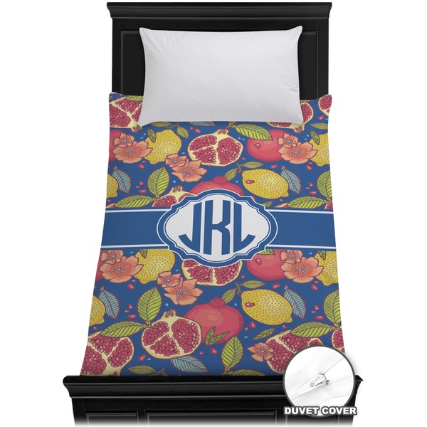 Custom Pomegranates & Lemons Duvet Cover - Twin (Personalized)