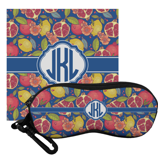 Custom Pomegranates & Lemons Eyeglass Case & Cloth (Personalized)