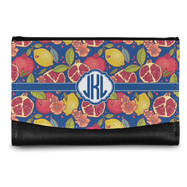 Custom Pomegranates & Lemons Genuine Leather Women's Wallet - Small (Personalized)