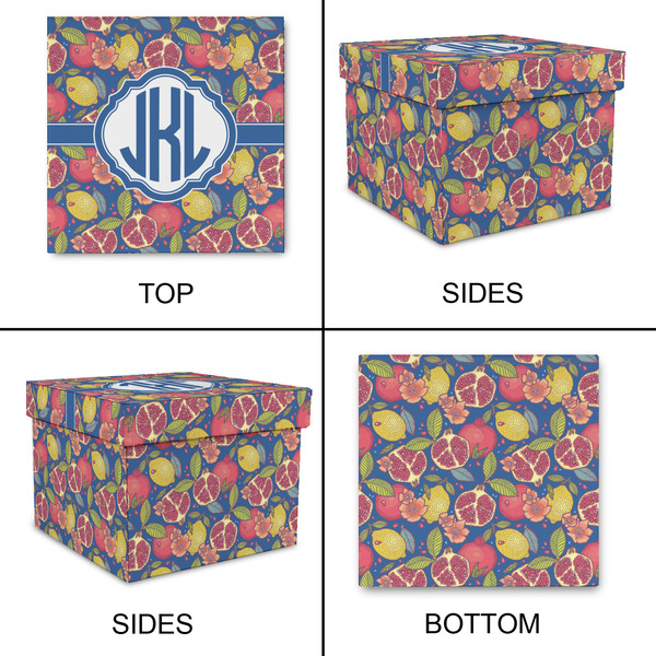 Pomegranates & Lemons Gift Boxes with Lid - Canvas Wrapped - Large - Approval