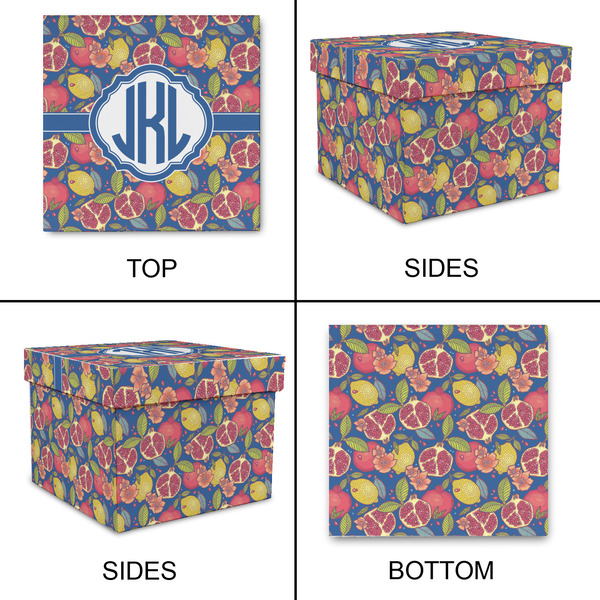 Pomegranates & Lemons Gift Boxes with Lid - Canvas Wrapped - X-Large - Approval