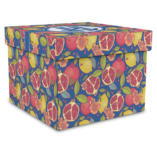 Custom Pomegranates & Lemons Gift Box with Lid - Canvas Wrapped - XX-Large (Personalized)
