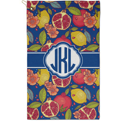 Pomegranates & Lemons Golf Towel - Poly-Cotton Blend - Small w/ Monograms