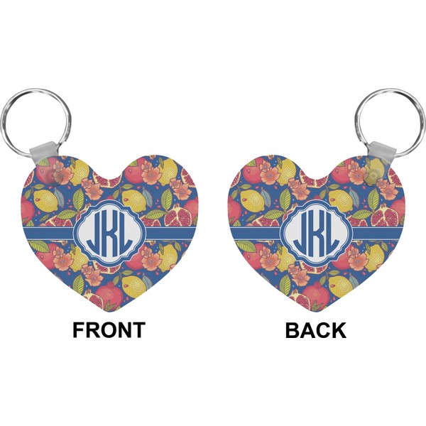 Pomegranates & Lemons Heart Keychain (Front + Back)