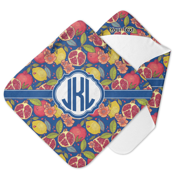 Custom Pomegranates & Lemons Hooded Baby Towel (Personalized)
