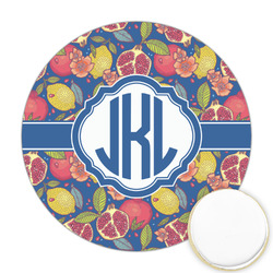 Pomegranates & Lemons Printed Cookie Topper - Round (Personalized)