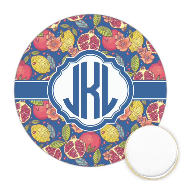 Custom Pomegranates & Lemons Printed Cookie Topper - Round (Personalized)