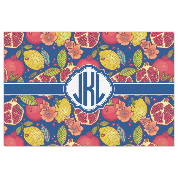 Pomegranates & Lemons Indoor / Outdoor Rug - 2'x3' - Front Flat