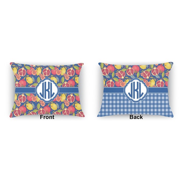 Pomegranates & Lemons  Indoor Rectangular Burlap Pillow (Front and Back)