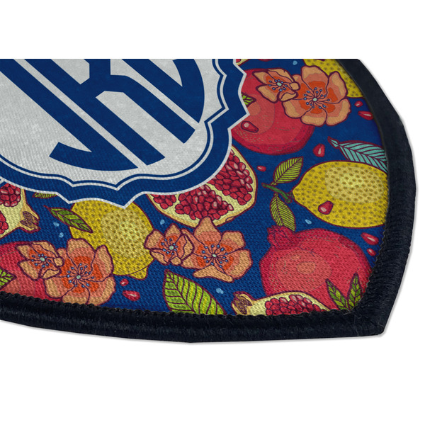 Pomegranates & Lemons Iron on Shield 3 Detail