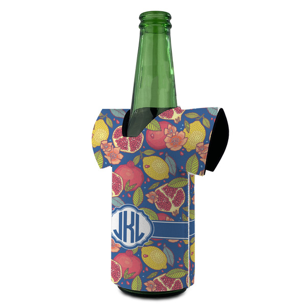 Pomegranates & Lemons Jersey Bottle Cooler - ANGLE (on bottle)