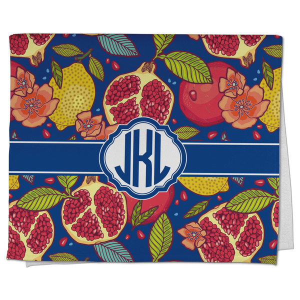 Custom Pomegranates & Lemons Kitchen Towel - Poly Cotton w/ Monograms