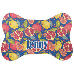 Pomegranates & Lemons Bone Shaped Dog Food Mat (Personalized)