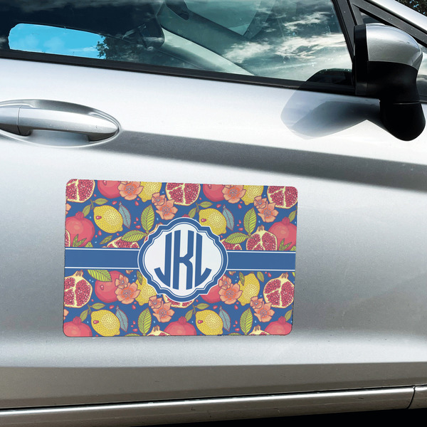 Pomegranates & Lemons Large Rectangle Car Magnets- In Context