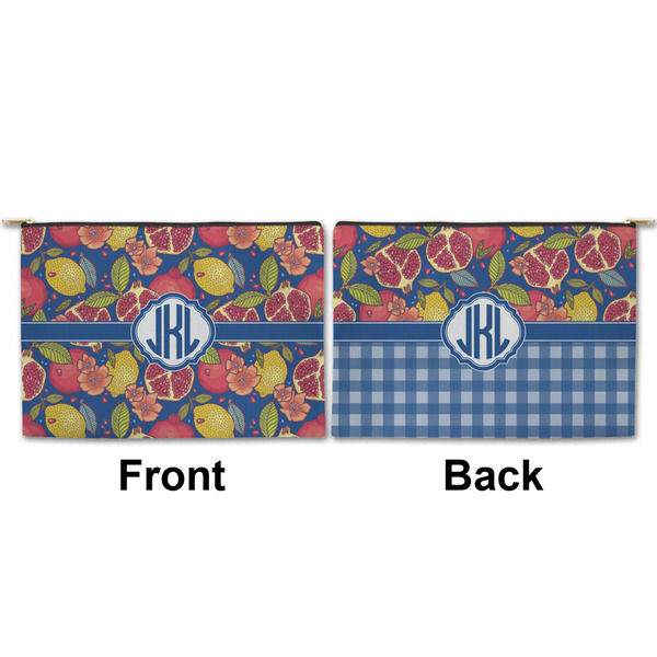 Pomegranates & Lemons Large Zipper Pouch Approval (Front and Back)