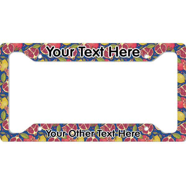 Custom Pomegranates & Lemons License Plate Frame - Style A (Personalized)