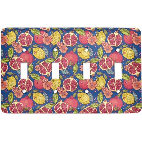 Custom Pomegranates & Lemons Light Switch Cover (4 Toggle Plate)