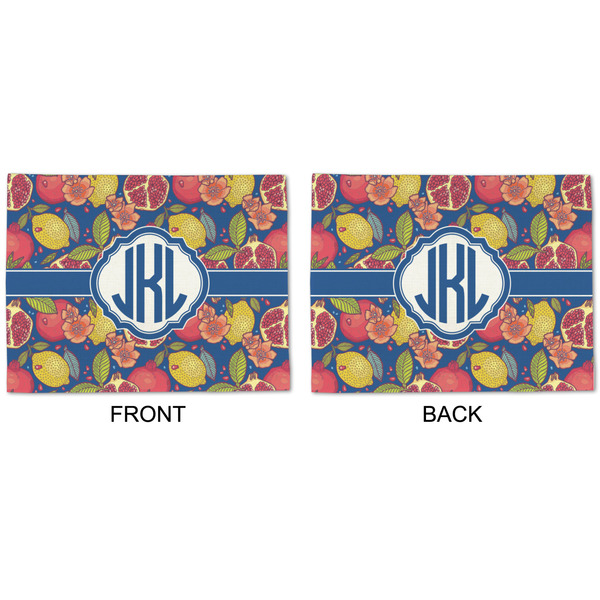 Pomegranates & Lemons Linen Placemat - APPROVAL (double sided)